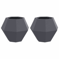 Produktbild för Planteringskärl 2 pcs Antracit 50 x 50 x 40 cm Stål