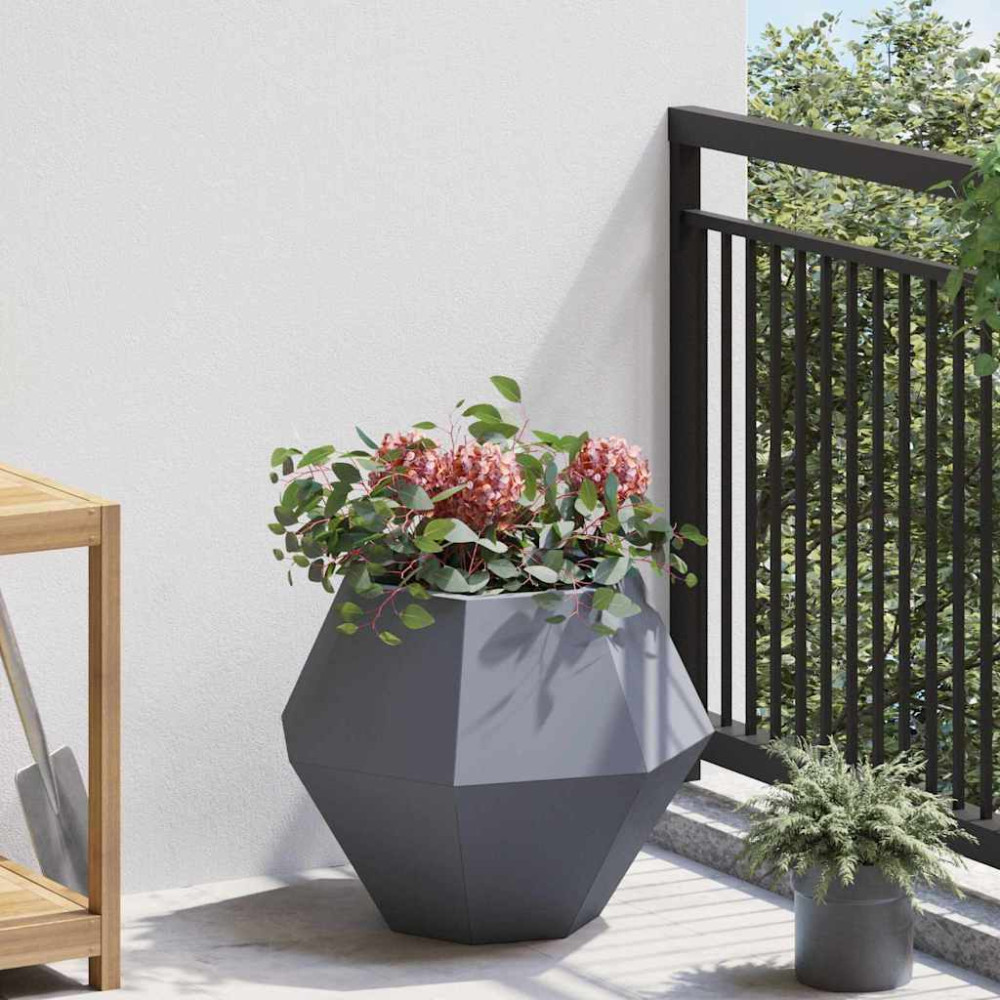 Produktbild för Planteringskärl 2 pcs Antracit 50 x 50 x 40 cm Stål