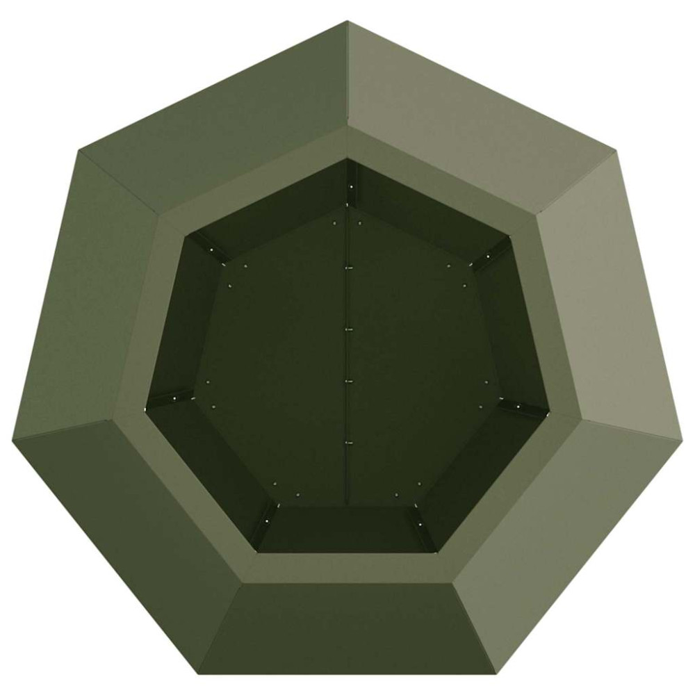 Produktbild för Planteringskärl Olivgrön 50 x 50 x 40 cm Stål