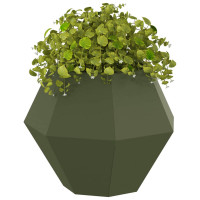 Produktbild för Planteringskärl 2 pcs Olivgrön 50 x 50 x 40 cm Stål
