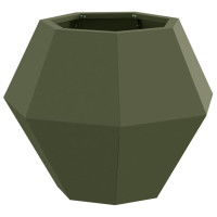 Produktbild för Planteringskärl 2 pcs Olivgrön 50 x 50 x 40 cm Stål