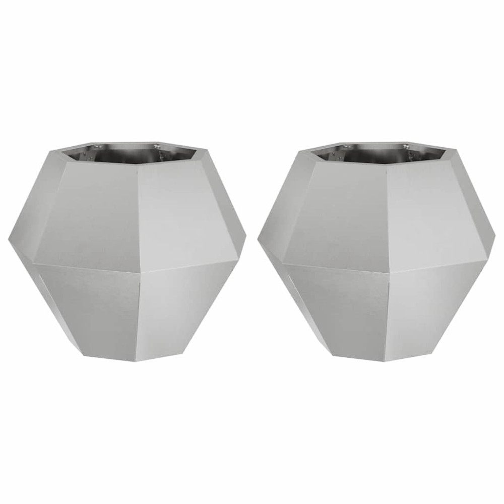 Produktbild för Planteringskärl 2 pcs Silver 50 x 50 x 40 cm Rostfritt stål
