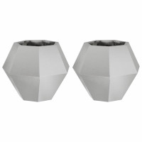 Produktbild för Planteringskärl 2 pcs Silver 50 x 50 x 40 cm Rostfritt stål