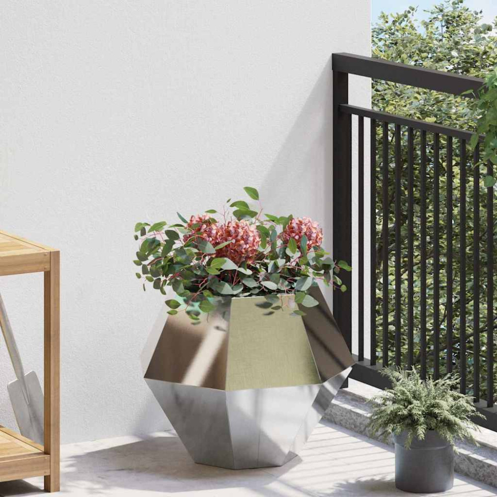 Produktbild för Planteringskärl 2 pcs Silver 50 x 50 x 40 cm Rostfritt stål