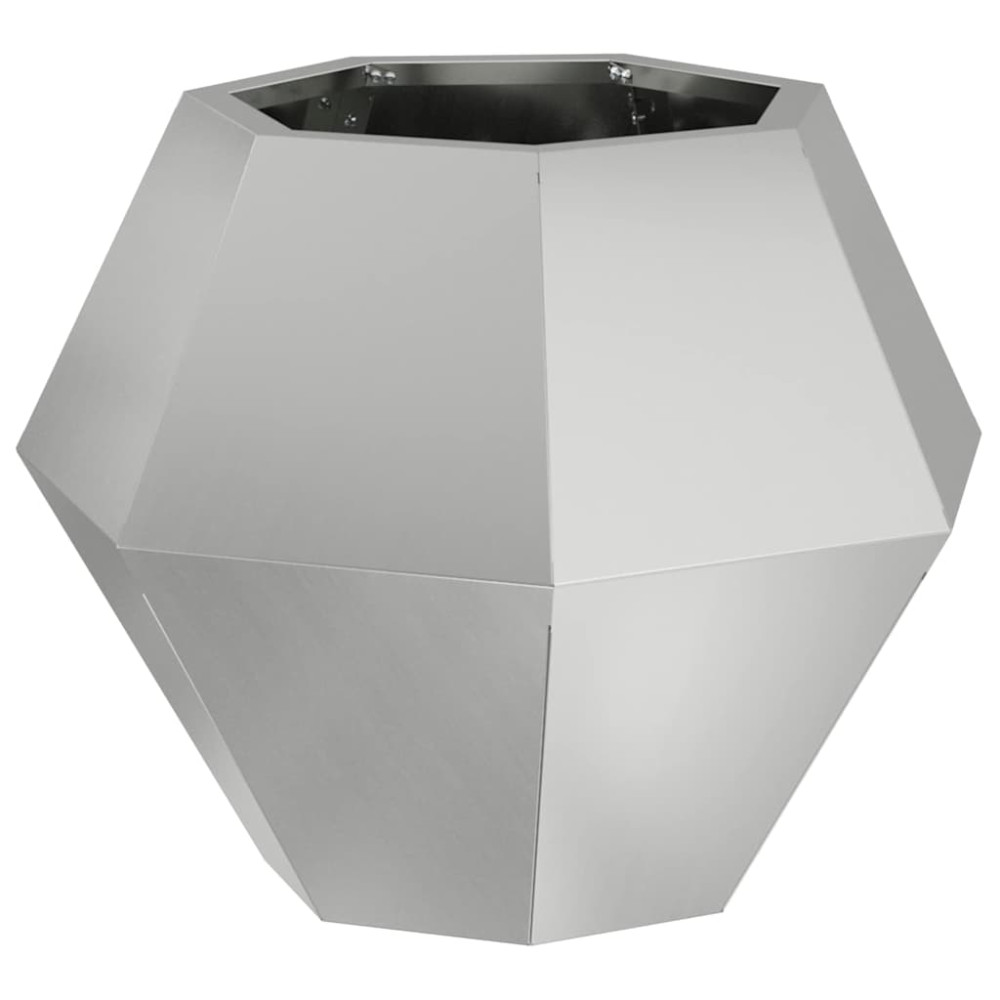 Produktbild för Planteringskärl 2 pcs Silver 50 x 50 x 40 cm Galvaniserat Stål