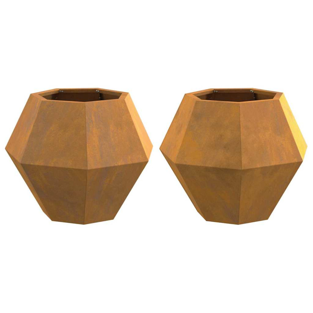Produktbild för Planteringskärl 2 pcs Rostig 50 x 50 x 40 cm