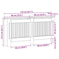 Produktbild för Radiatorlock Grå Sonoma 172 x 19 x 81,5 cm Konstruerat trä
