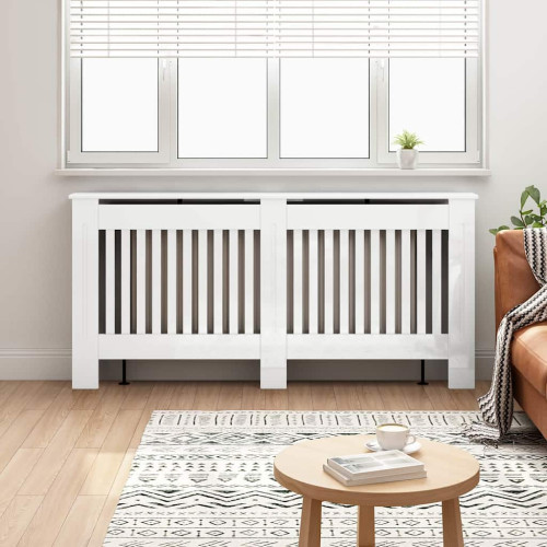 vidaXL Radiatorlock Högblanka vita 172 x 19 x 81,5 cm Konstruerat trä