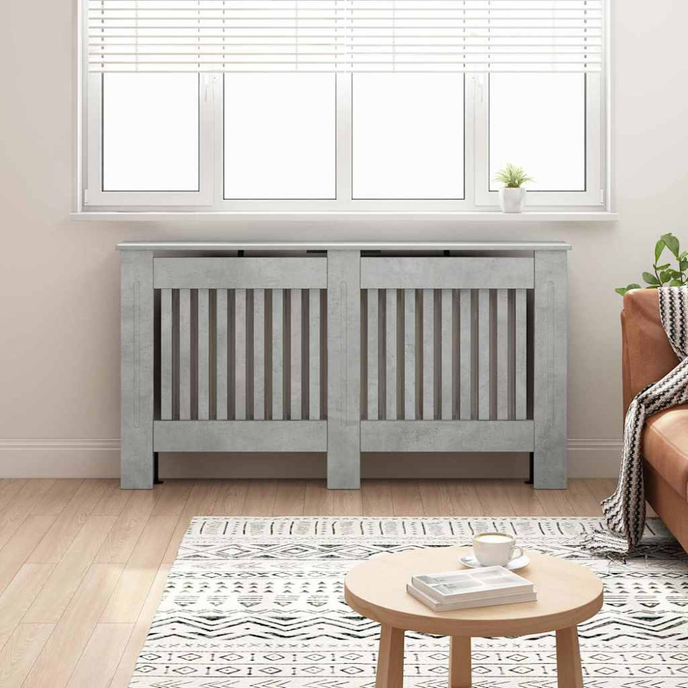 Produktbild för Radiatorlock Betonggrå 152 x 19 x 81,5 cm Konstruerat trä