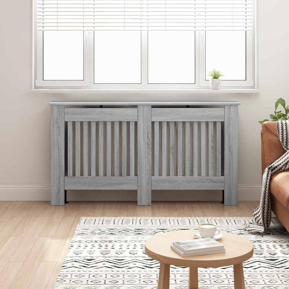 Produktbild för Radiatorlock Grå Sonoma 152 x 19 x 81,5 cm Konstruerat trä