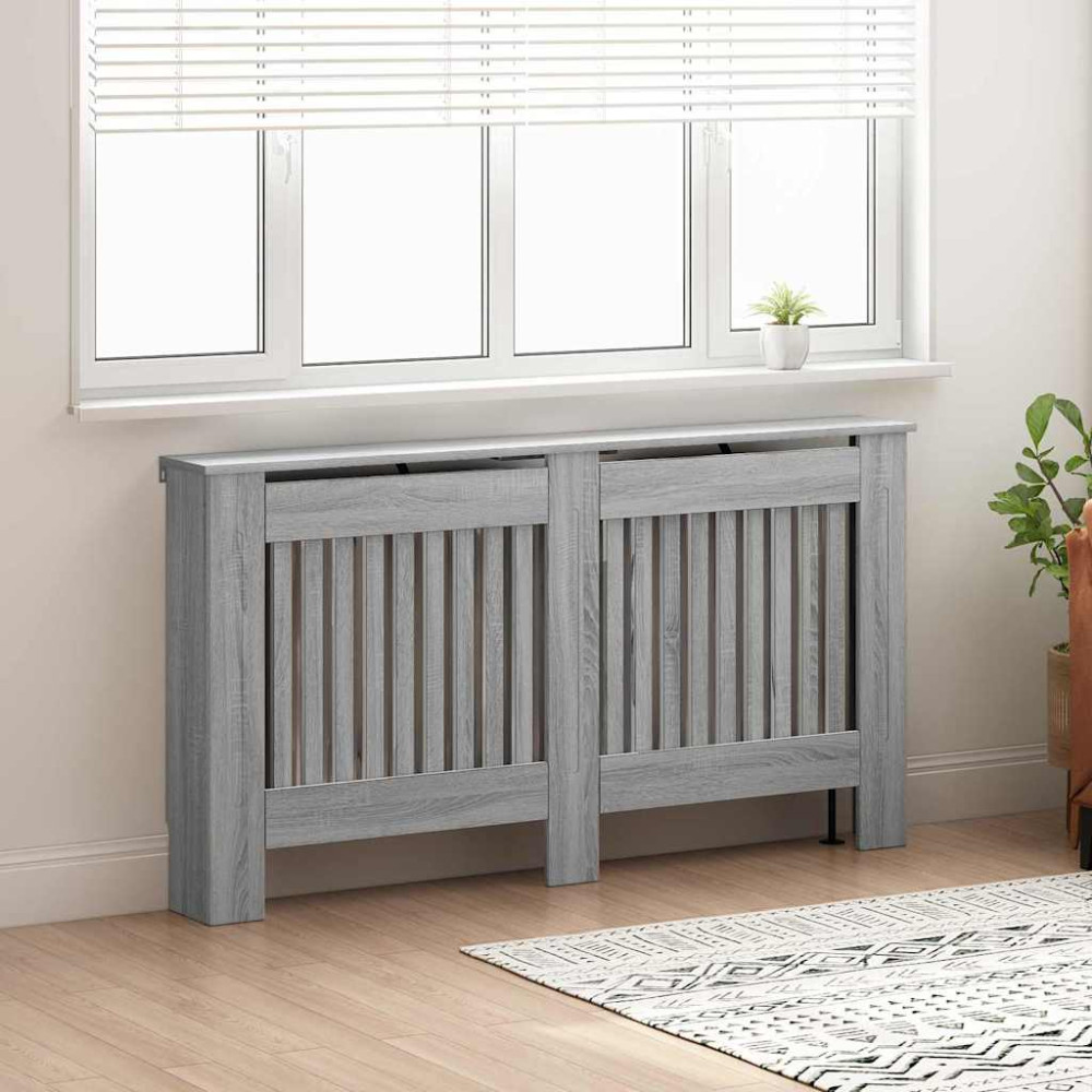 Produktbild för Radiatorlock Grå Sonoma 152 x 19 x 81,5 cm Konstruerat trä