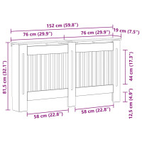 Produktbild för Radiatorlock Svart Ek 152 x 19 x 81,5 cm Konstruerat trä