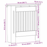 Produktbild för Radiatorlock Högblanka vita 78 x 19 x 81,5 cm Konstruerat trä