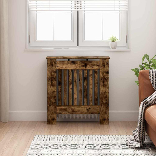 vidaXL Radiatorlock Rökt ek 78 x 19 x 81,5 cm Konstruerat trä