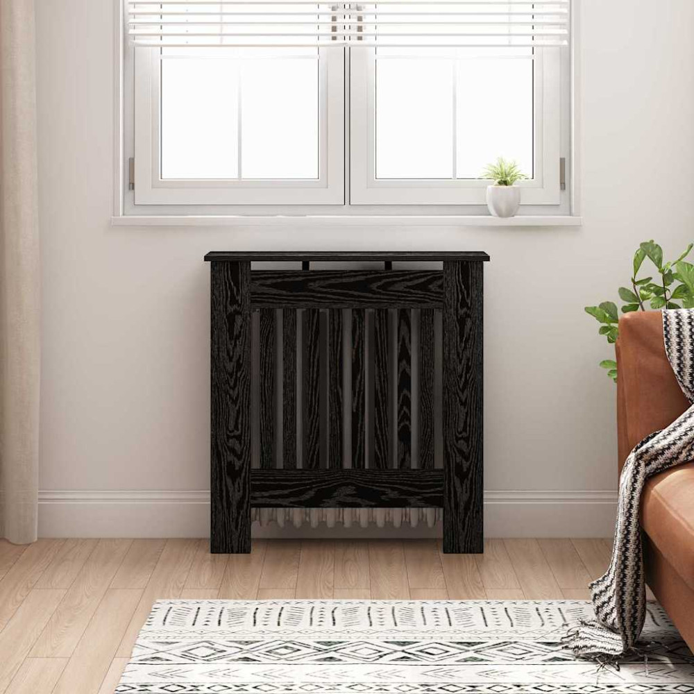 Produktbild för Radiatorlock Svart Ek 78 x 19 x 81,5 cm Konstruerat trä