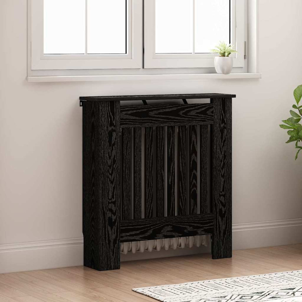 Produktbild för Radiatorlock Svart Ek 78 x 19 x 81,5 cm Konstruerat trä