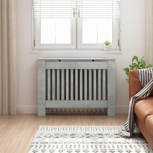 vidaXL Radiatorlock Betonggrå 112 x 19 x 81,5 cm Konstruerat trä
