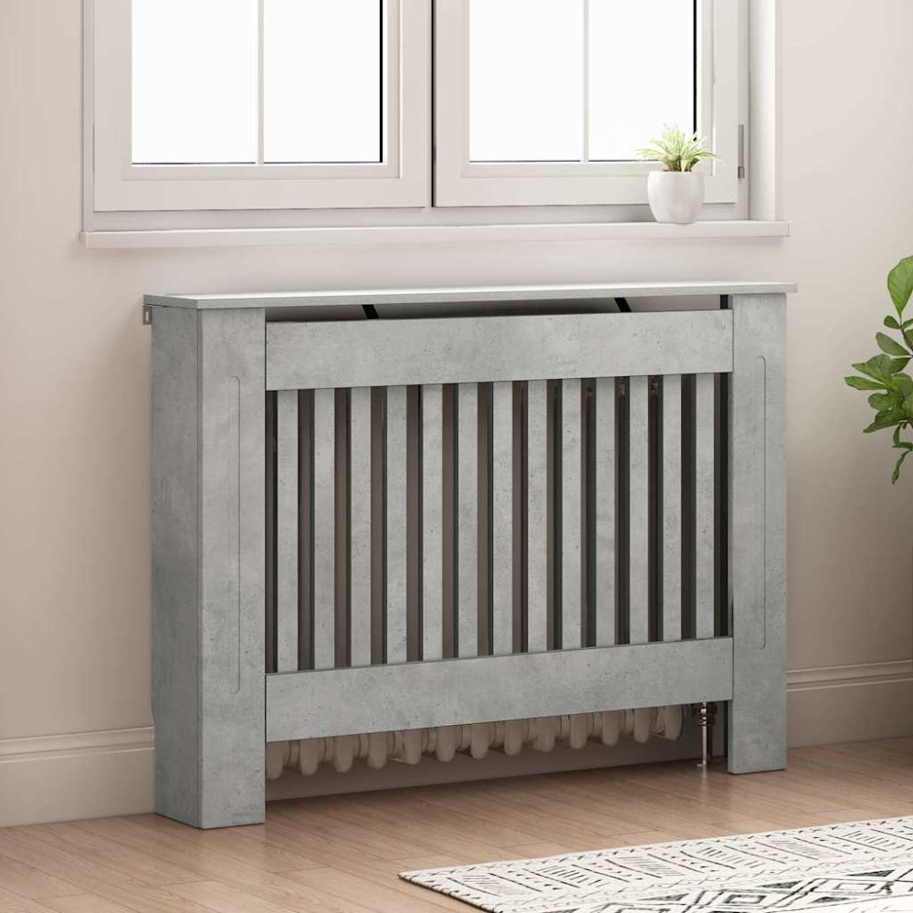 Produktbild för Radiatorlock Betonggrå 112 x 19 x 81,5 cm Konstruerat trä