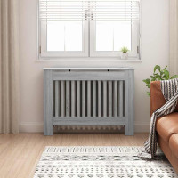 Produktbild för Radiatorlock Grå Sonoma 112 x 19 x 81,5 cm Konstruerat trä