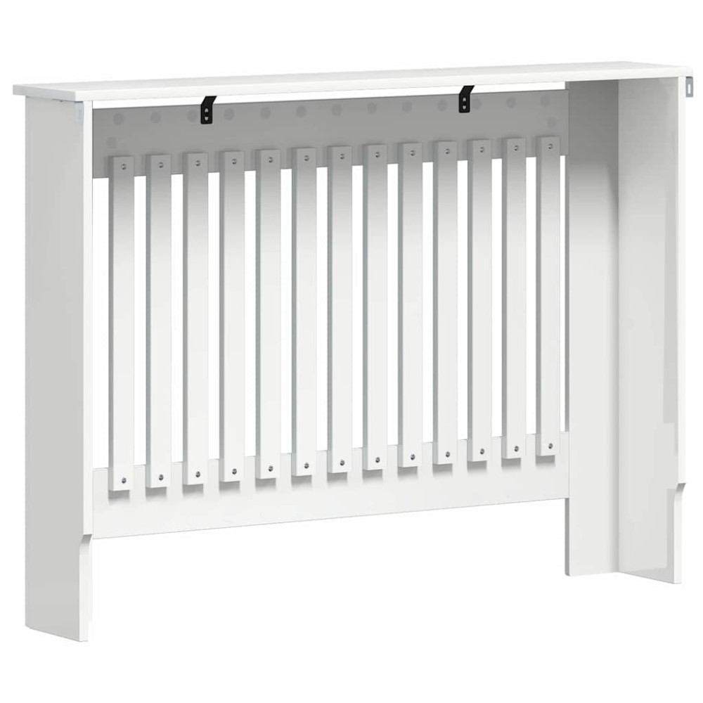 Produktbild för Radiatorlock Vit högglans 112 x 19 x 81,5 cm Konstruerat trä