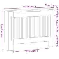 Produktbild för Radiatorlock Rökt ek 112 x 19 x 81,5 cm Konstruerat trä