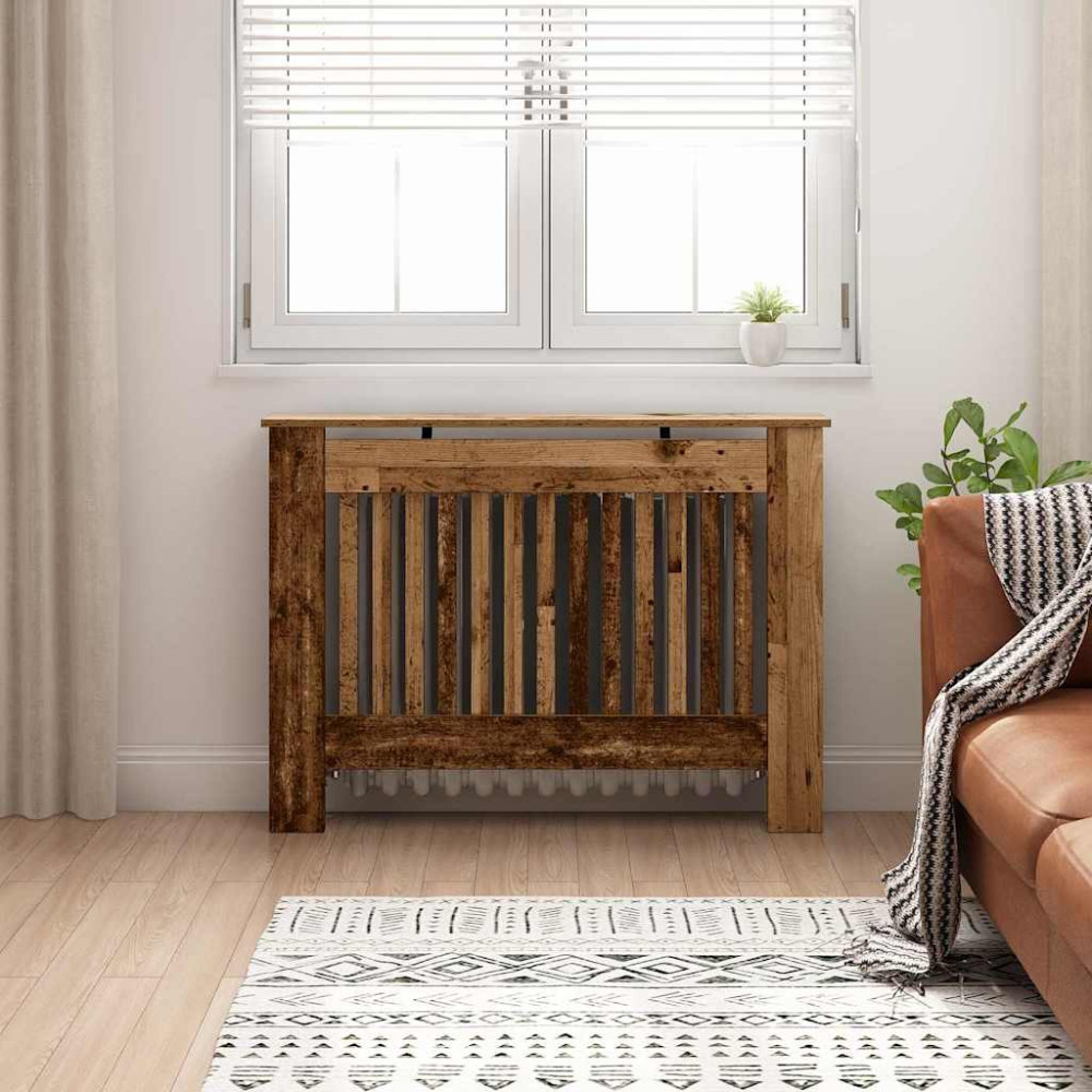 Produktbild för Radiatorlock Gammalt trä 112 x 19 x 81,5 cm Konstruerat trä