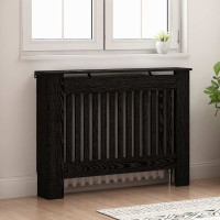 Produktbild för Radiatorlock Svart Ek 112 x 19 x 81,5 cm Konstruerat trä