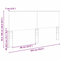 Produktbild för Huvudgavel Grå Sonoma 100 cm Konstruerat trä