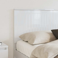 Produktbild för Huvudgavel med huvudgavel Glansig Vit 150 cm Konstruerat trä