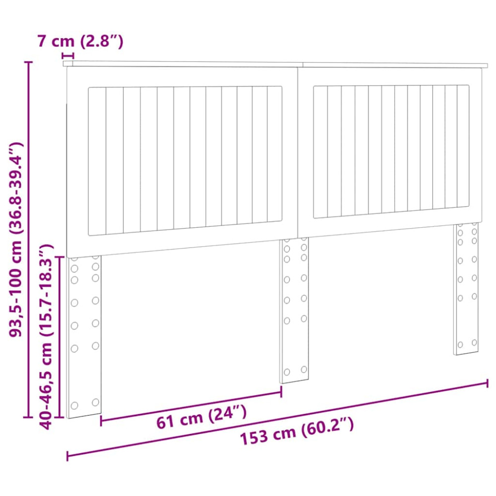 Produktbild för Huvudgavel med huvudgavel Artisan Ek 150 cm Konstruerat trä