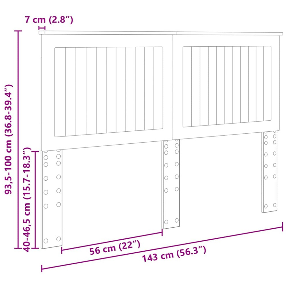Produktbild för Huvudgavel med huvudgavel Artisan Ek 140 cm Konstruerat trä