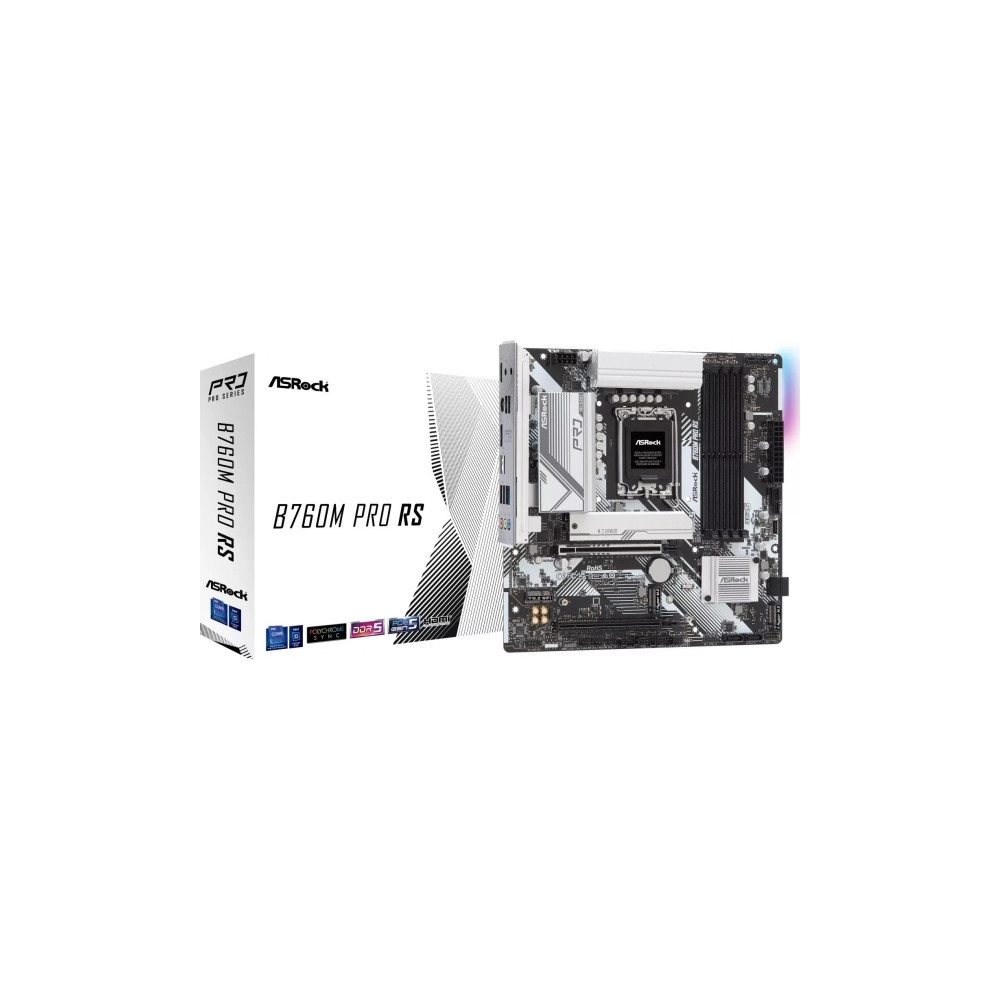 Produktbild för ASRock B760M PRO RS/D5 - moderkort - micro ATX - LGA1700-uttag - B760