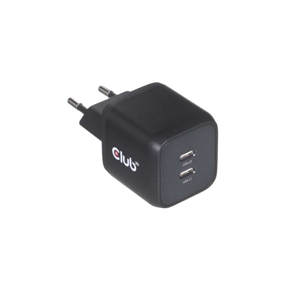 Produktbild för Club 3D CAC-1909 strömadapter - PPS- och GaN-teknik - 2 x USB-C - 45 watt