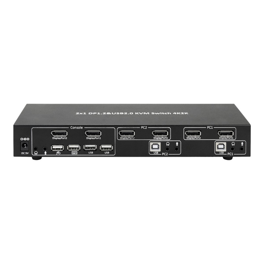 Produktbild för TECHly IDATA DP-KVM2 - omkopplare för tangentbord/video/mus/ljud/USB - 2 portar