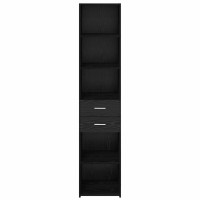 Produktbild för Skåp med låda Svart Ek 40 x 42,5 x 185 cm Konstruerat trä
