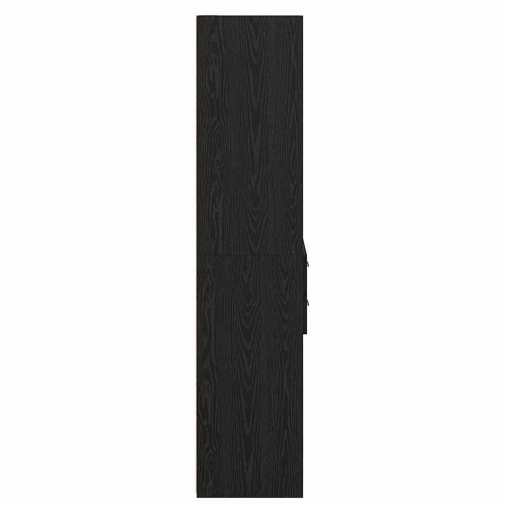 Produktbild för Skåp med låda Svart Ek 40 x 42,5 x 185 cm Konstruerat trä