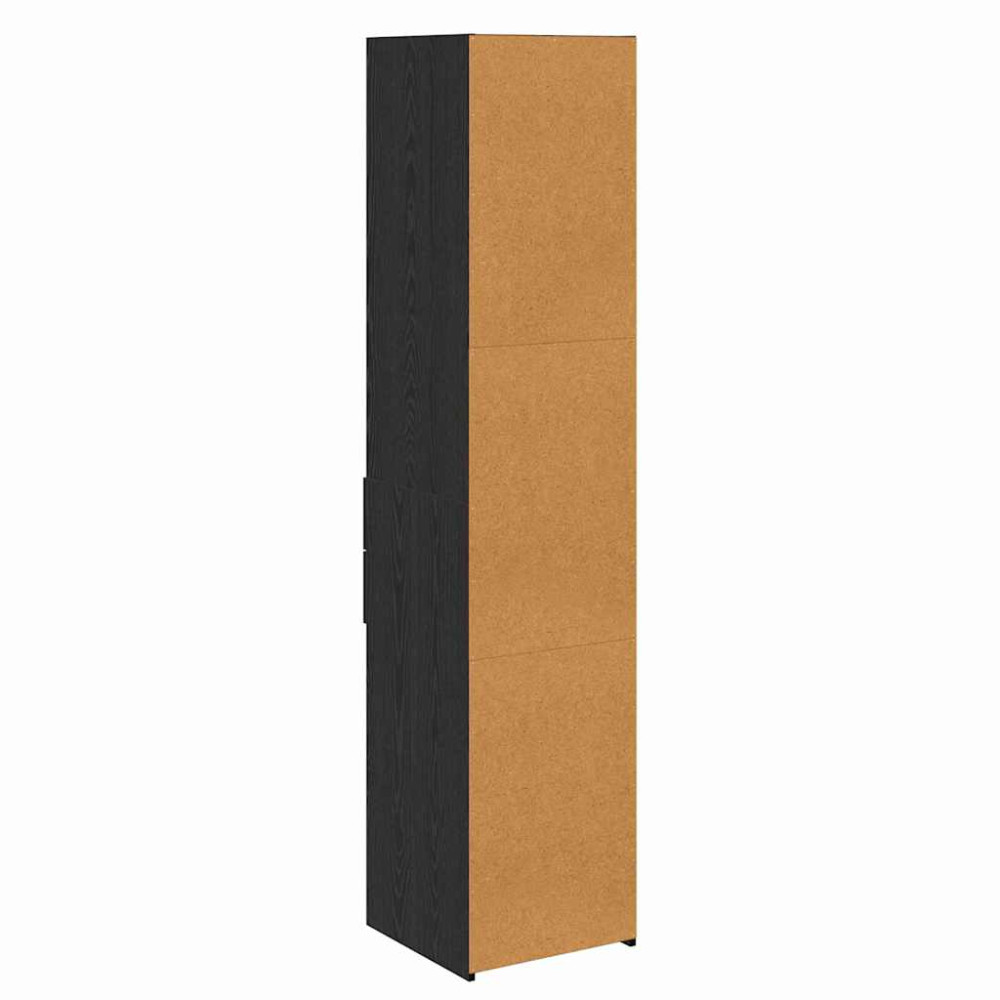 Produktbild för Skåp med låda Svart Ek 40 x 42,5 x 185 cm Konstruerat trä