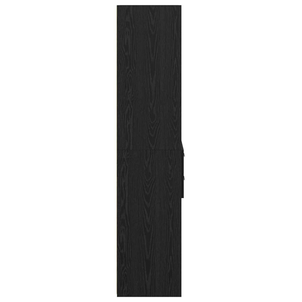 Produktbild för Skåp med låda Svart Ek 45 x 42,5 x 185 cm Konstruerat trä
