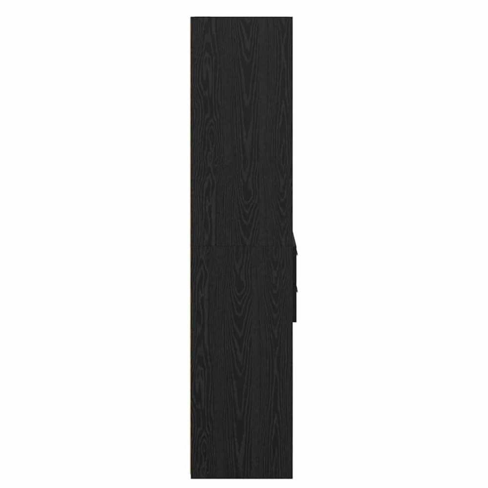 Produktbild för Skåp med låda Svart Ek 50 x 42,5 x 185 cm Konstruerat trä