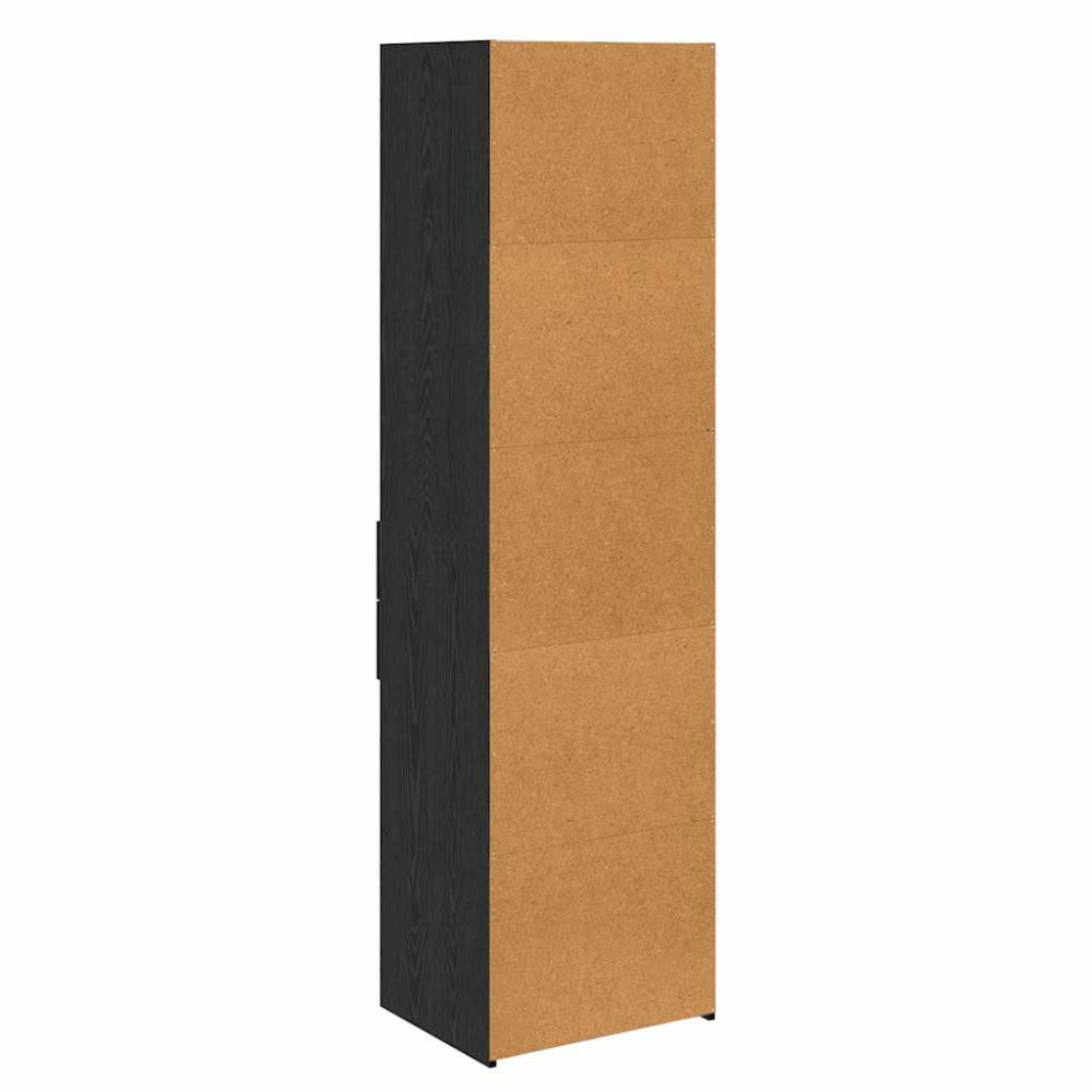 Produktbild för Skåp med låda Svart Ek 50 x 42,5 x 185 cm Konstruerat trä