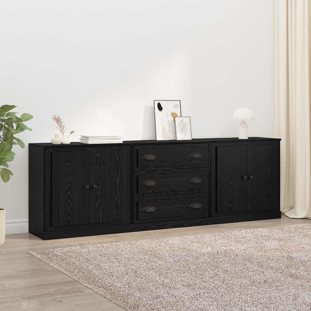 Produktbild för Skåp 3 pcs Artisan-ek 210 x 35,5 x 67,5 cm Konstruerat trä