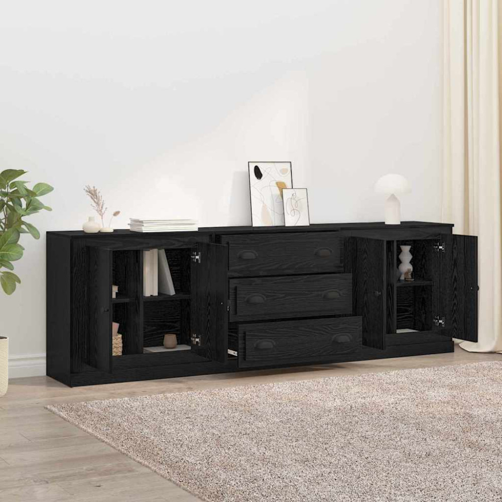 Produktbild för Skåp 3 pcs Artisan-ek 210 x 35,5 x 67,5 cm Konstruerat trä