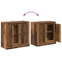 Produktbild för Skåp 3 pcs Svart ek 210 x 35,5 x 67,5 cm Konstruerat trä