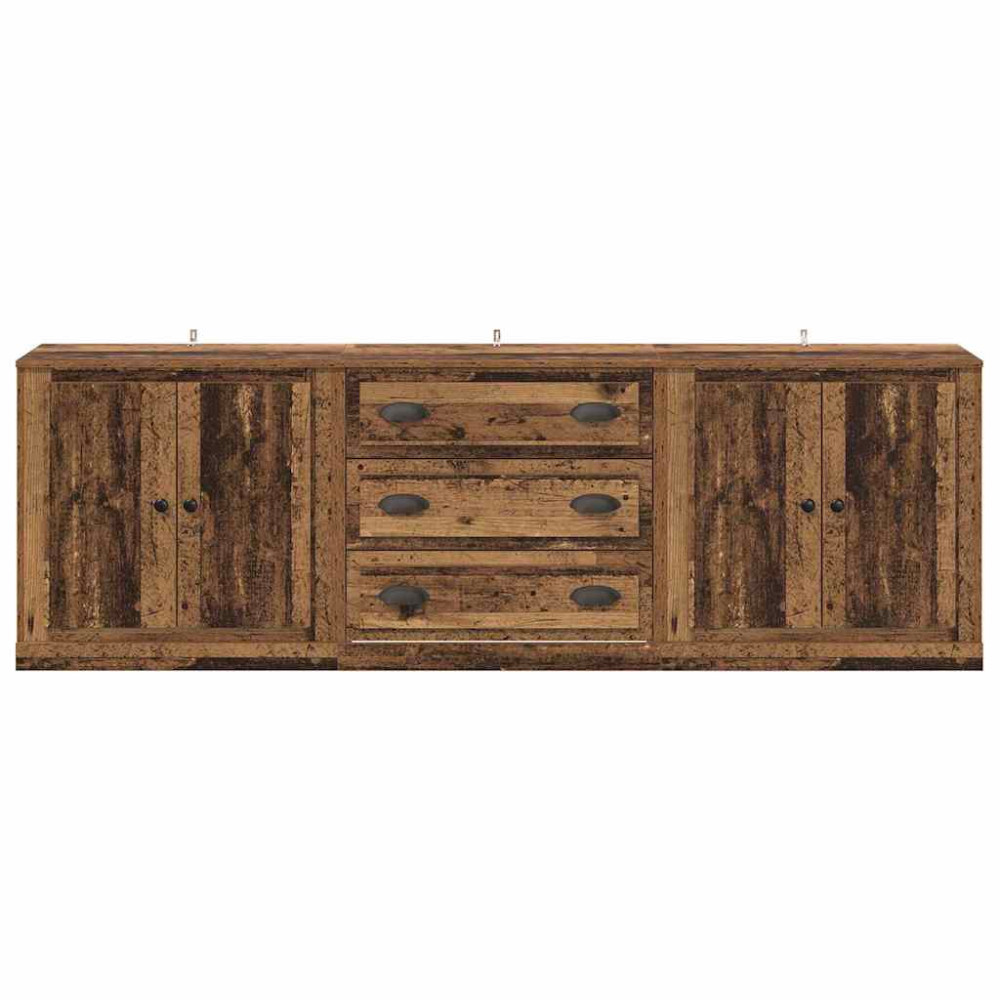 Produktbild för Skåp 3 pcs Svart ek 210 x 35,5 x 67,5 cm Konstruerat trä