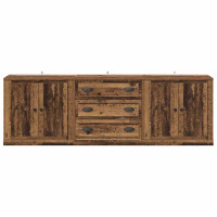 Produktbild för Skåp 3 pcs Svart ek 210 x 35,5 x 67,5 cm Konstruerat trä