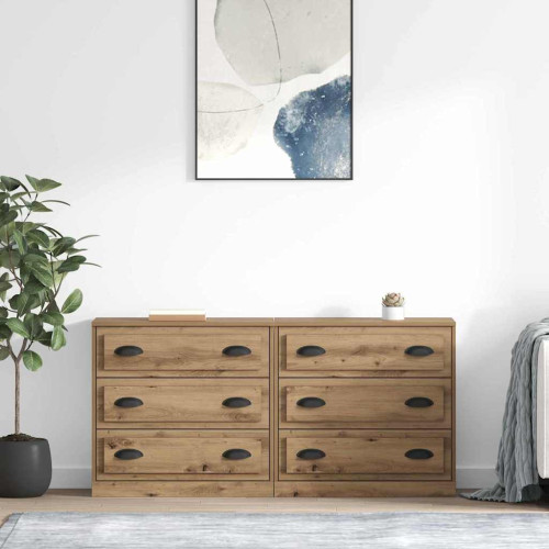 vidaXL Skåp 2 pcs Artisan Ek 70 x 35,5 x 67,5 cm Konstruerat trä
