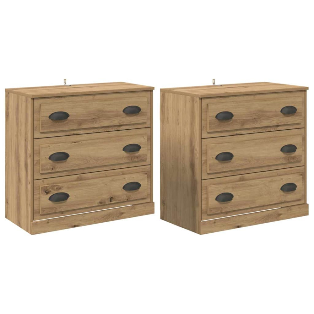 Produktbild för Skåp 2 pcs Artisan Ek 70 x 35,5 x 67,5 cm Konstruerat trä