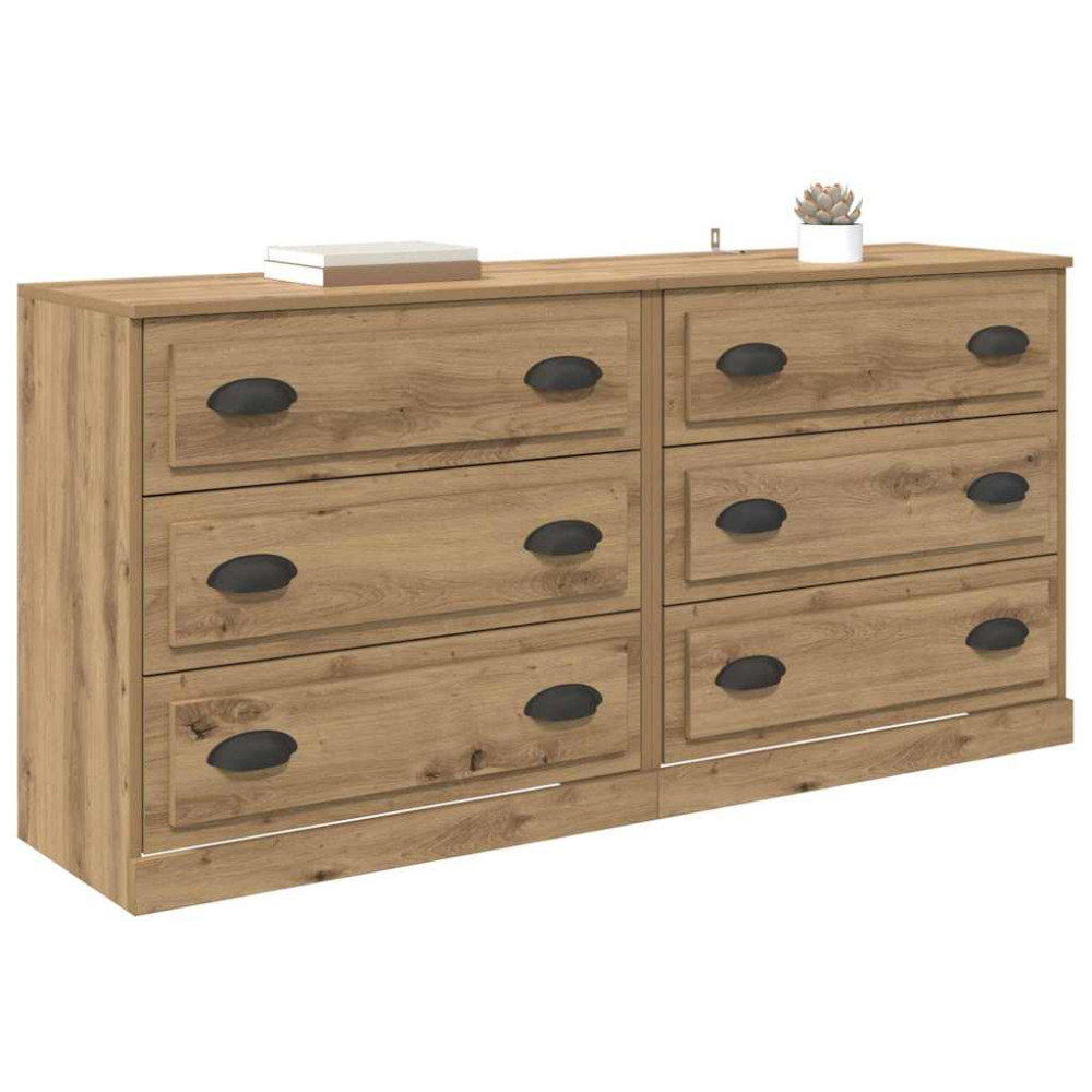Produktbild för Skåp 2 pcs Artisan Ek 70 x 35,5 x 67,5 cm Konstruerat trä