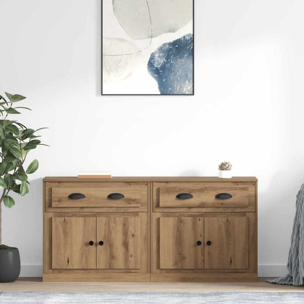 Produktbild för Skåp 2 pcs Artisan Ek 70 x 35,5 x 67,5 cm Konstruerat trä