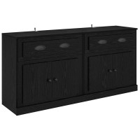 Produktbild för Skåp 2 pcs Svart Ek 70 x 35,5 x 67,5 cm Konstruerat trä